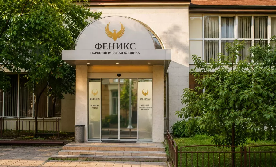 Вход в наркологическую клинику «Феникс» в Реутове